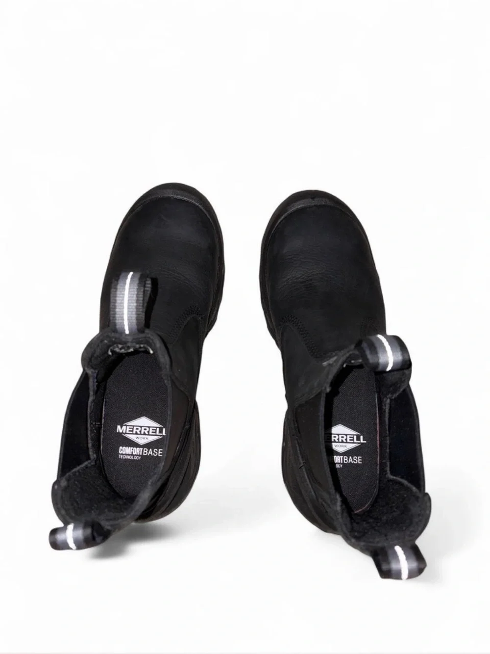 Merrell Strongfield Leather Chelsea Work Boots in Black, Men’s Size 7.5 Wide